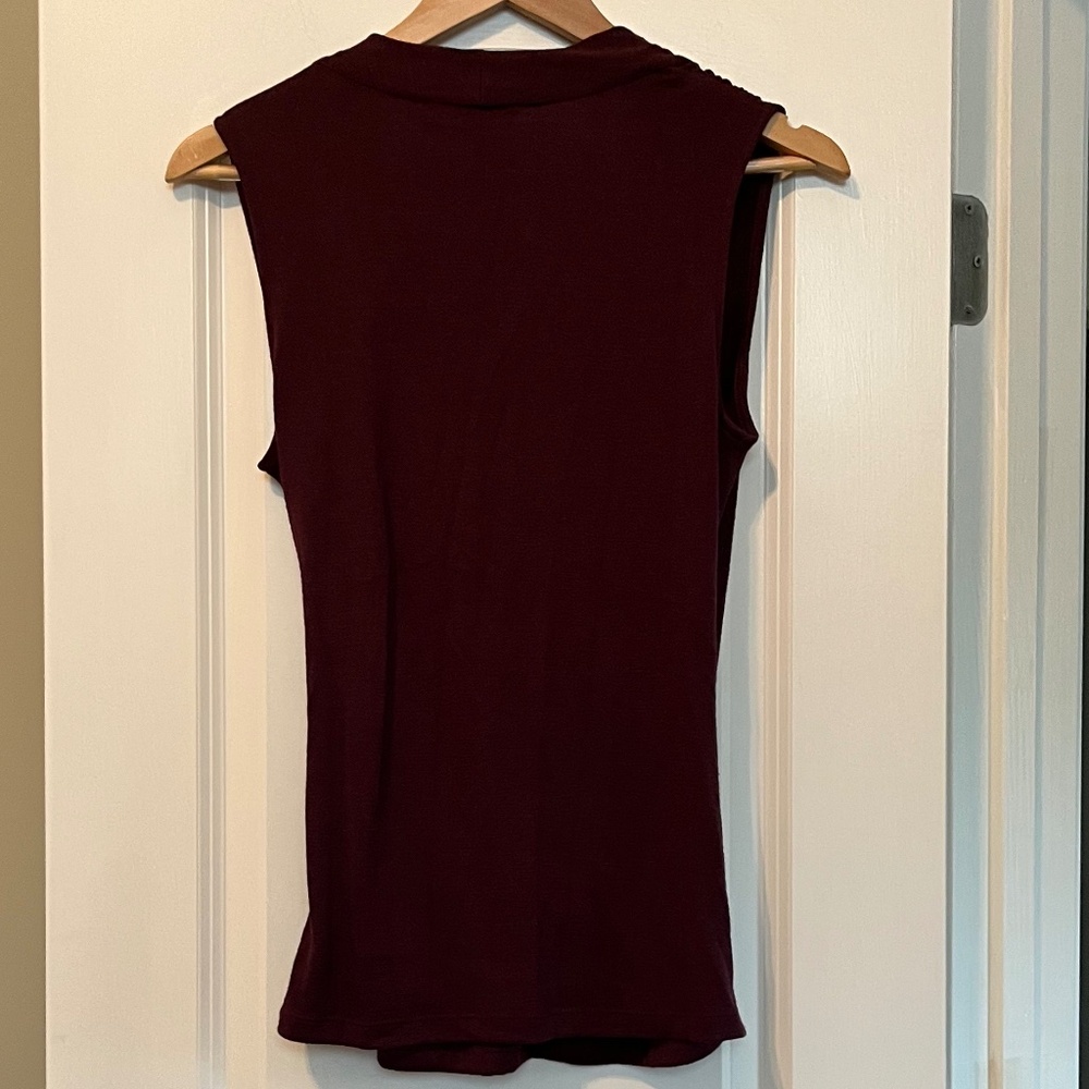 41 Hawthorn Women’s Benni Wrap Front Ruched Knit Top - Burgundy - Size Medium - Picture 9 of 11